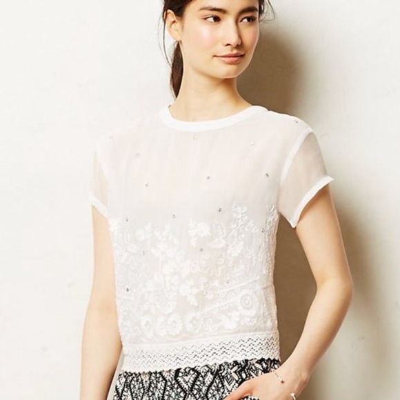 Anthropologie Tops - ANTHROPOLOGIE - Vanessa Virginia Embroidered Crop,